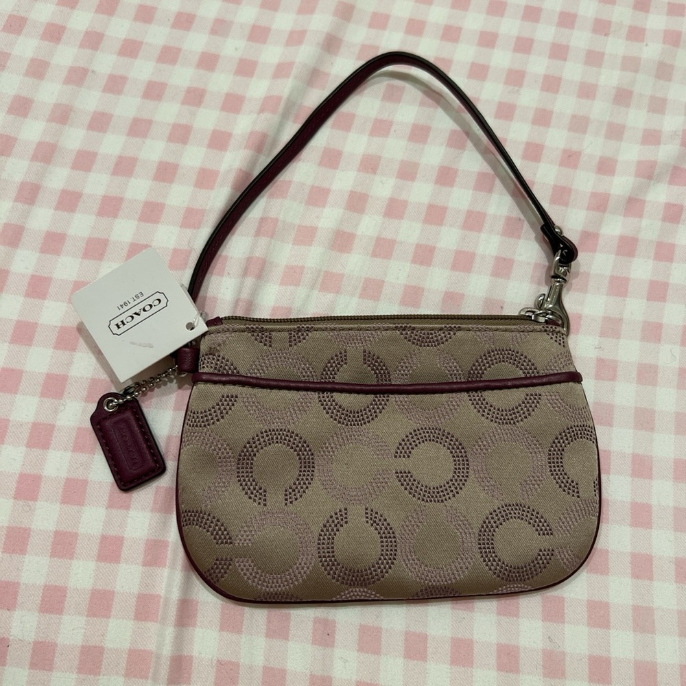 Vintage Coach Dot OP Art Small Wristlet Wallet🤎